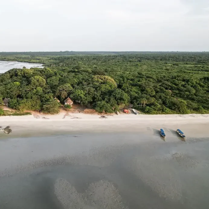 Guinea-Bissau – Islas Bijagós Playa y vegetación en las Islas Bijagós, Guinea-Bissau
